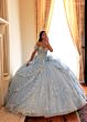 Rachel Allan RQ3182 Long Sleeve Tiered Skirt Quinceanera Gown