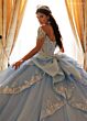Rachel Allan RQ3182 Long Sleeve Tiered Skirt Quinceanera Gown