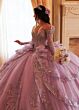 Rachel Allan RQ3182 Long Sleeve Tiered Skirt Quinceanera Gown