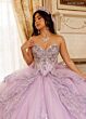 Rachel Allan RQ3182 Long Sleeve Tiered Skirt Quinceanera Gown