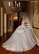Rachel Allan RQ3184 Floral Applique Corset Bodice Quinceanera Gown
