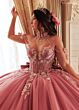 Rachel Allan RQ3184 Floral Applique Corset Bodice Quinceanera Gown