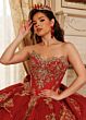 Rachel Allan RQ3189 Beaded Fringe Topper Corset Top Sweet 16 Dress