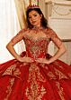 Rachel Allan RQ3189 Beaded Fringe Topper Corset Top Sweet 16 Dress