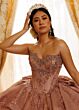 Rachel Allan RQ3189 Beaded Fringe Topper Corset Top Sweet 16 Dress