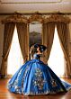 Rachel Allan RQ5020 Off The Shoulder Floral Embroidered Sweet 16 Dress