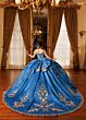 Rachel Allan RQ5020 Off The Shoulder Floral Embroidered Sweet 16 Dress