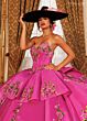 Rachel Allan RQ5021 Floral Embroidered Ruffle Back Sweet 16 Gown