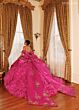 Rachel Allan RQ5021 Floral Embroidered Ruffle Back Sweet 16 Gown