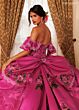 Rachel Allan RQ5021 Floral Embroidered Ruffle Back Sweet 16 Gown