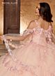 Rachel Allan RQ3103 Ruffle Skirt Detachable Cape Sweet 16 Dress