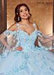 Rachel Allan RQ3103 Ruffle Skirt Detachable Cape Sweet 16 Dress