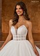 Rachel Allan RB6141 Triple Waistband Plunging Neck Bridal Gown