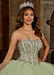 Rachel Allan RQ1130 Beaded Bodice Basque Waist Quince Dress