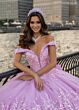 Rachel Allan RQ1134 Off-The-Shoulder Plunging Neck Quince Gown