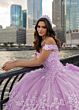 Rachel Allan RQ1134 Off-The-Shoulder Plunging Neck Quince Gown