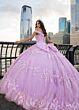 Rachel Allan RQ1134 Off-The-Shoulder Plunging Neck Quince Gown