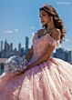 Rachel Allan RQ1136 Cold-Shoulder Flutter Sleeve Quinceanera Gown