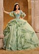 Rachel Allan RQ1138 Sweetheart Neck Flounce Skirt Sweet 16 Gown
