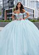 Rachel Allan RQ2183 Corset Bodice Tiered Train Quinceanera Dress