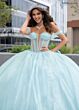 Rachel Allan RQ2183 Corset Bodice Tiered Train Quinceanera Dress