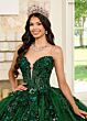 Rachel Allan RQ2184 Pick-Up Sleeve Plunging Neck Quince Dress