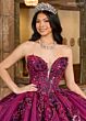 Rachel Allan RQ2184 Pick-Up Sleeve Plunging Neck Quince Dress