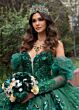 Rachel Allan RQ2184 Pick-Up Sleeve Plunging Neck Quince Dress