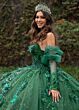 Rachel Allan RQ2184 Pick-Up Sleeve Plunging Neck Quince Dress