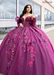 Rachel Allan RQ2184 Pick-Up Sleeve Plunging Neck Quince Dress