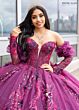 Rachel Allan RQ2184 Pick-Up Sleeve Plunging Neck Quince Dress