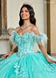 Rachel Allan RQ2186 Feather Strap Bow Back Quinceanera Gown