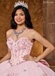 Rachel Allan RQ2186 Feather Strap Bow Back Quinceanera Gown