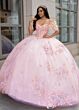 Rachel Allan RQ2186 Feather Strap Bow Back Quinceanera Gown