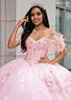 Rachel Allan RQ2186 Feather Strap Bow Back Quinceanera Gown
