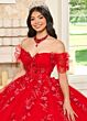 Rachel Allan RQ2188 Off-The-Shoulder Sheer Corset Quince Gown