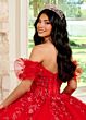Rachel Allan RQ2188 Off-The-Shoulder Sheer Corset Quince Gown