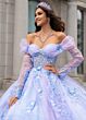 Rachel Allan RQ2188 Off-The-Shoulder Sheer Corset Quince Gown