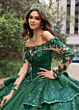 Rachel Allan RQ2192 Basque Waist Illusion Sleeve Quince Dress