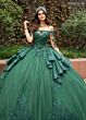 Rachel Allan RQ2192 Basque Waist Illusion Sleeve Quince Dress