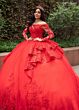 Rachel Allan RQ2192 Basque Waist Illusion Sleeve Quince Dress