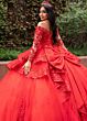 Rachel Allan RQ2192 Basque Waist Illusion Sleeve Quince Dress
