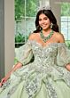 Rachel Allan RQ3128 Removable Sleeve Off-The-Shoulder Quinceanera Gown