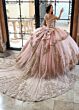 Rachel Allan RQ3129 Beaded Off-The-Shoulder Quince Dress