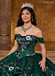 Rachel Allan RQ5004 Pleated Peplum Ruffle Organza Sweet 16 Gown