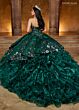 Rachel Allan RQ5004 Pleated Peplum Ruffle Organza Sweet 16 Gown