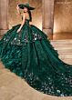 Rachel Allan RQ5004 Pleated Peplum Ruffle Organza Sweet 16 Gown