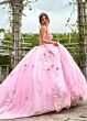 Rachel Allan RQ1155 Corset Bodice Strapless Applique Quince Dress