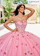 Rachel Allan RQ1155 Corset Bodice Strapless Applique Quince Dress