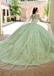 Rachel Allan RQ1155 Corset Bodice Strapless Applique Quince Dress